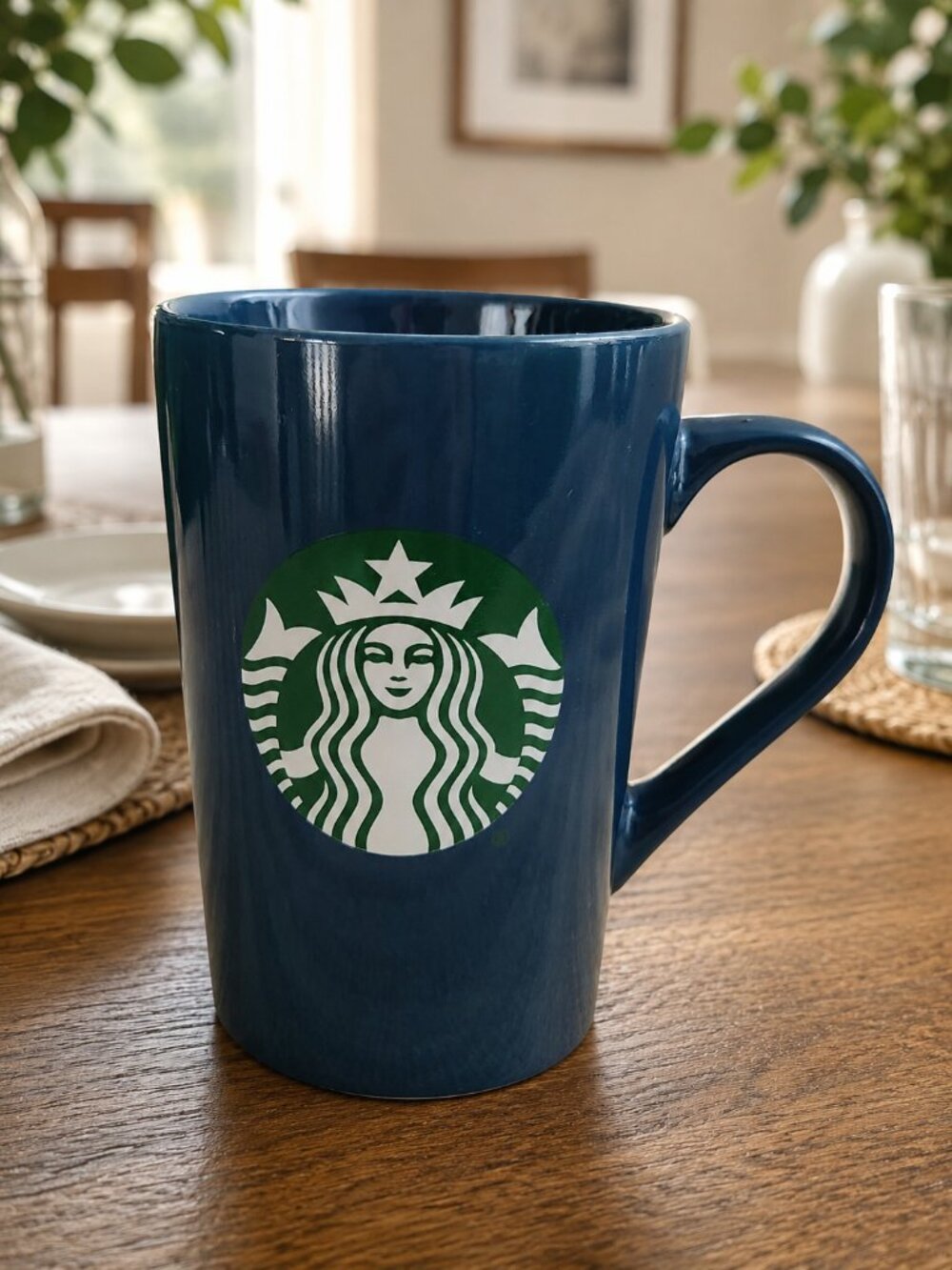 Starbucks Siren Logo Dark Teal Coffee Cup Mug 11 Oz